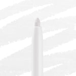 White twist-up eyeliner tip extends from a sleek white barrel, ColourPop Crème Gel Liner in Exit shade, shown close-up against a light streaked background.