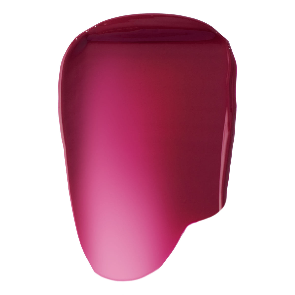Royal Flush liquid blush swatch fanned in a glossy gradient from deep berry to bright fuchsia on a white background, highlighting the smooth, high-pigment, blendable finish of ColourPop Liquid Blush.